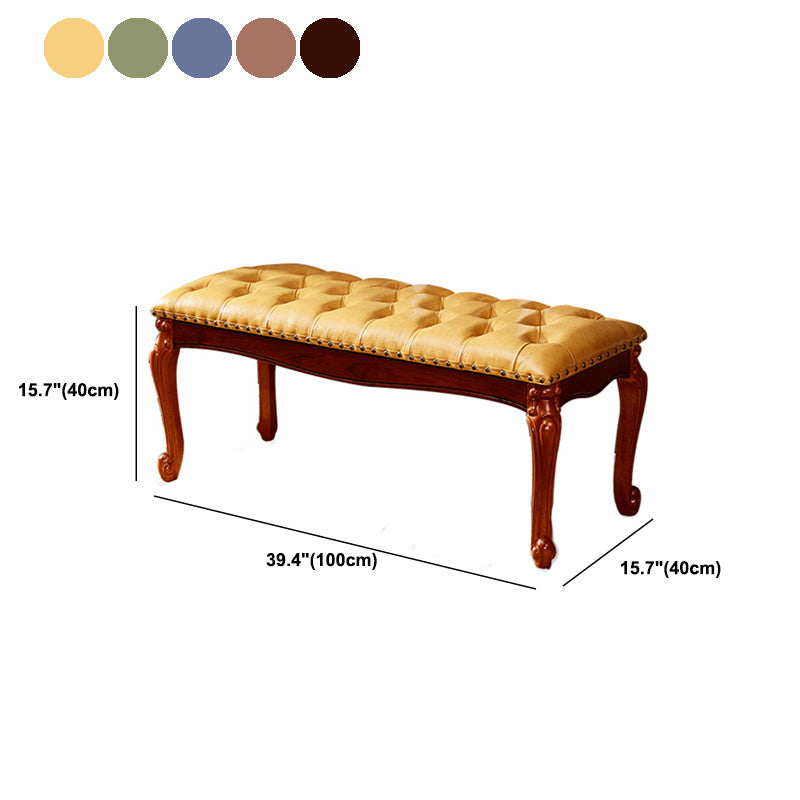Rectangle 15.7" Wide Entryway Bench Traditional Upholstered Seating Bench with Nailheads Clearhalo 'Benches' 'Chairs & Seating' 'furn' 'furn_benches' 'Furniture' 'Living Room Furniture' 6020367