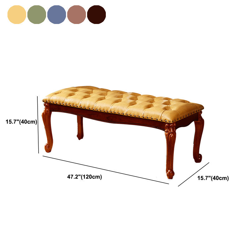 Rectangle 15.7" Wide Entryway Bench Traditional Upholstered Seating Bench with Nailheads Clearhalo 'Benches' 'Chairs & Seating' 'furn' 'furn_benches' 'Furniture' 'Living Room Furniture' 6020368