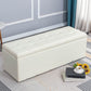 15.7" W Cushioned Bench Upholstered Mid-Century Modern Bench Off-White Clearhalo 'Benches' 'Chairs & Seating' 'furn' 'furn_benches' 'Furniture' 'Living Room Furniture' 6020371