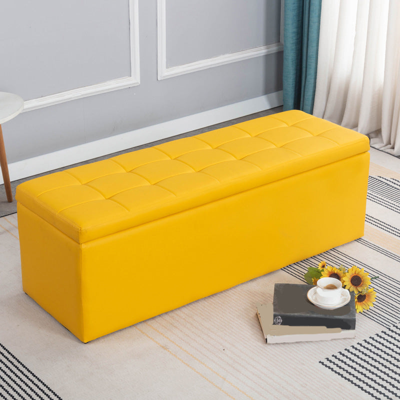 15.7" W Cushioned Bench Upholstered Mid-Century Modern Bench Yellow Clearhalo 'Benches' 'Chairs & Seating' 'furn' 'furn_benches' 'Furniture' 'Living Room Furniture' 6020377