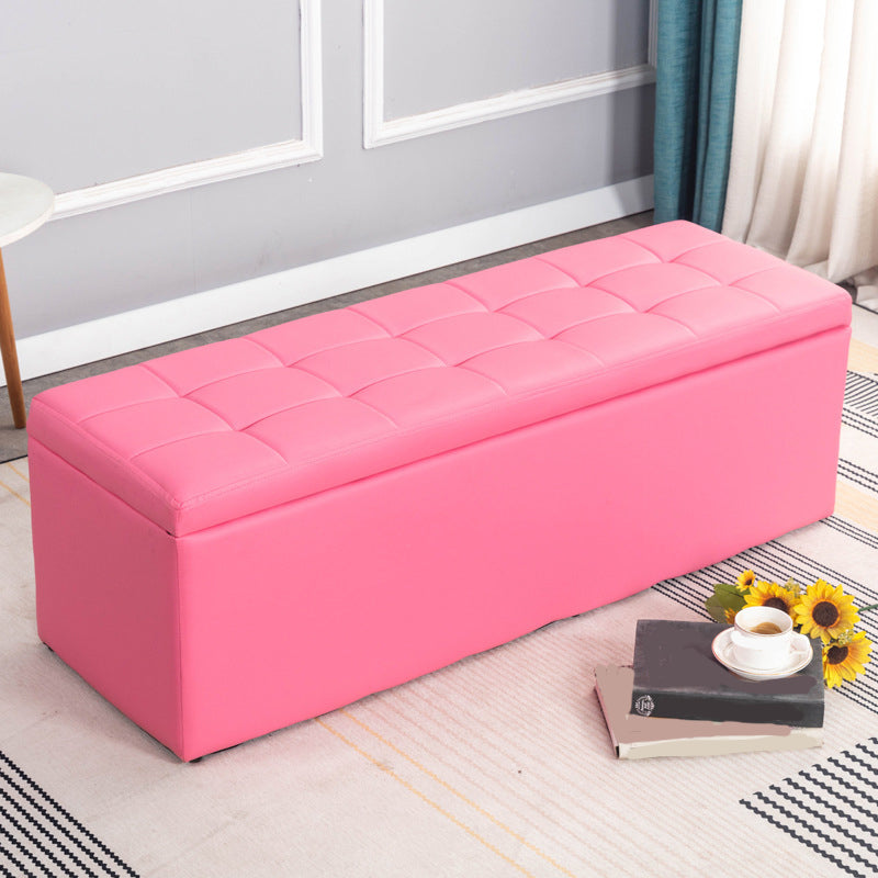 15.7" W Cushioned Bench Upholstered Mid-Century Modern Bench Pink Clearhalo 'Benches' 'Chairs & Seating' 'furn' 'furn_benches' 'Furniture' 'Living Room Furniture' 6020381
