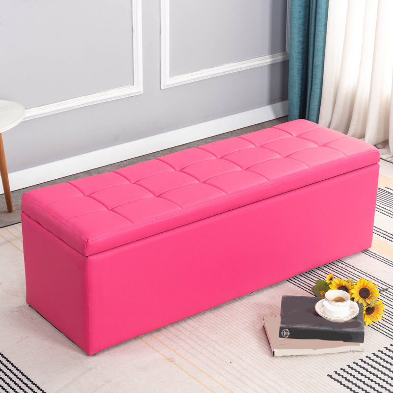 15.7" W Cushioned Bench Upholstered Mid-Century Modern Bench Rose Red Clearhalo 'Benches' 'Chairs & Seating' 'furn' 'furn_benches' 'Furniture' 'Living Room Furniture' 6020383