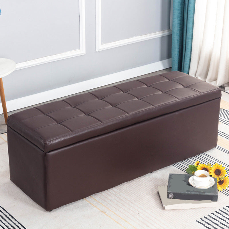 15.7" W Cushioned Bench Upholstered Mid-Century Modern Bench Dark Coffee Clearhalo 'Benches' 'Chairs & Seating' 'furn' 'furn_benches' 'Furniture' 'Living Room Furniture' 6020389