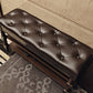 Rectangle 18.9"H Brown Entryway Bench Traditional Upholstered Seating Bench with Storage Clearhalo 'Benches' 'Chairs & Seating' 'furn' 'furn_benches' 'Furniture' 'Living Room Furniture' 6020404