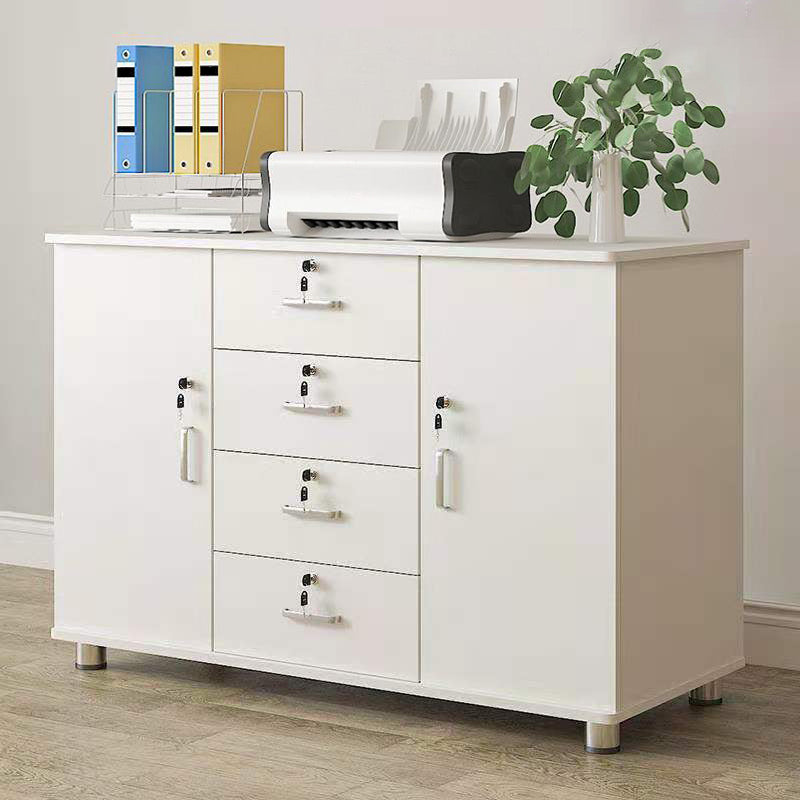 Nordic Style Cabinet Wood with Lock and Storage Lateral File Cabinet 39"L x 16"W x 31"H White 6 Clearhalo 'Filing Cabinets' 'filling_cabinets' 'furn' 'furn_filling_cabinets' 'Furniture' 'Office Furniture' 6020484