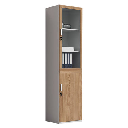 Nordic Style File Cabinets Solid Wood Frame Vertical File Cabinet with Key Lock Office 17.7"L x 15.7"W x 72.8"H