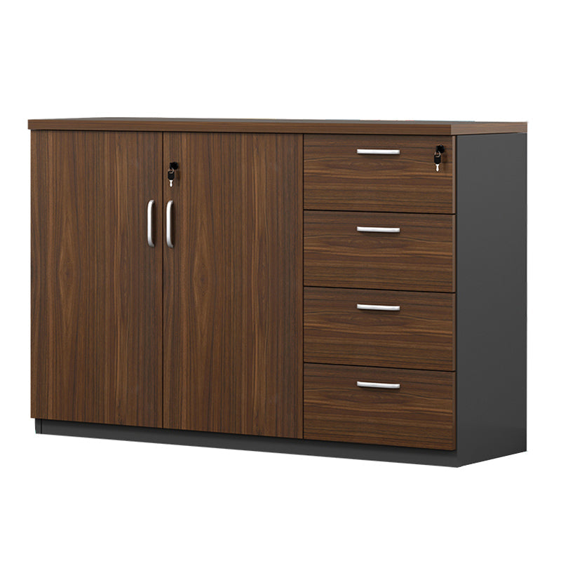 Modern Wood Cabinet Locking Drawers and Storage Lateral File Cabinet Walnut 4 2 Clearhalo 'Filing Cabinets' 'filling_cabinets' 'furn' 'furn_filling_cabinets' 'Furniture' 'Office Furniture' 6020770