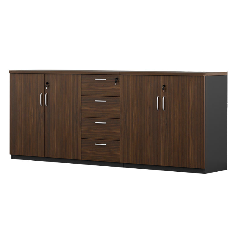 Modern Wood Cabinet Locking Drawers and Storage Lateral File Cabinet Walnut 4 4 Clearhalo 'Filing Cabinets' 'filling_cabinets' 'furn' 'furn_filling_cabinets' 'Furniture' 'Office Furniture' 6020772