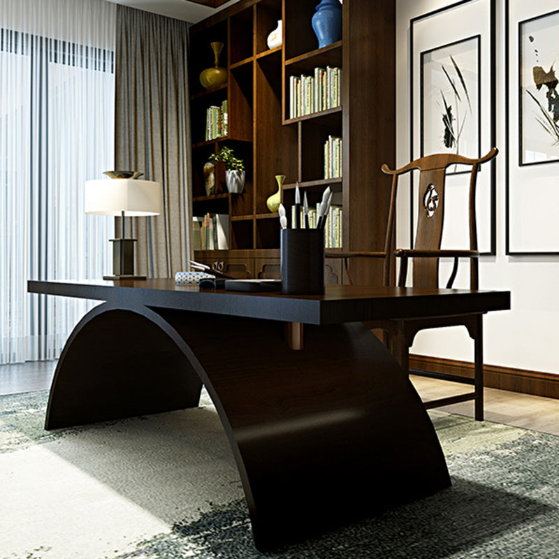 Escritorio de escritura rectangular marrón de 30 pulgadas H escritorio de oficina para casa