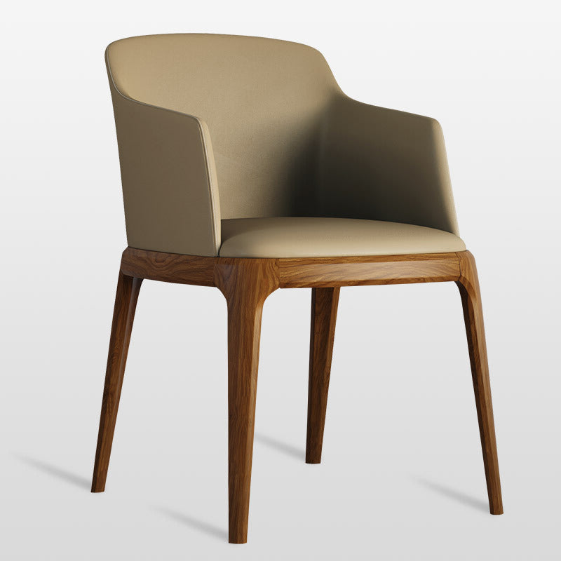 Silla de espalda sólida de madera de la madera de la madera de la sala de cocina del brazo del brazo