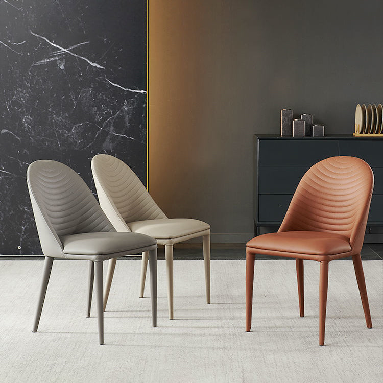 Contemporary Style Dining Chairs Armless Dining Chairs with Metal Legs for Kitchen