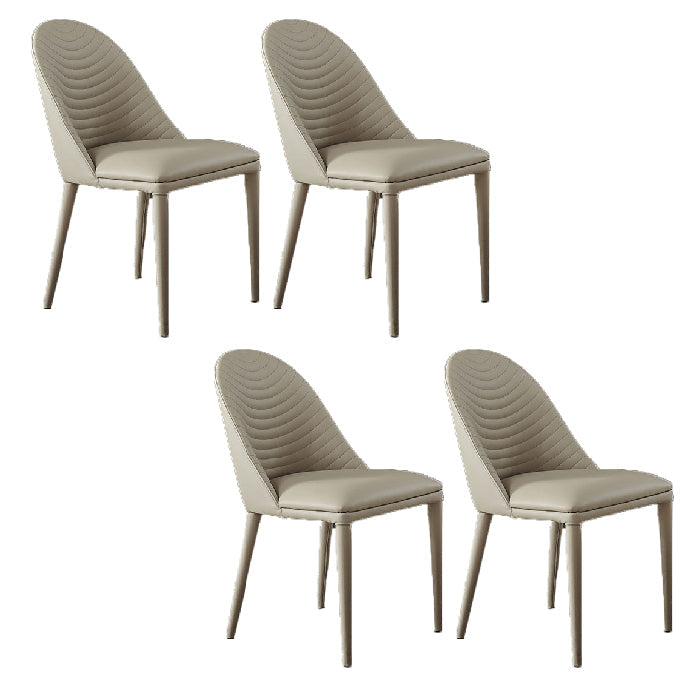 Contemporary Style Dining Chairs Armless Dining Chairs with Metal Legs for Kitchen
