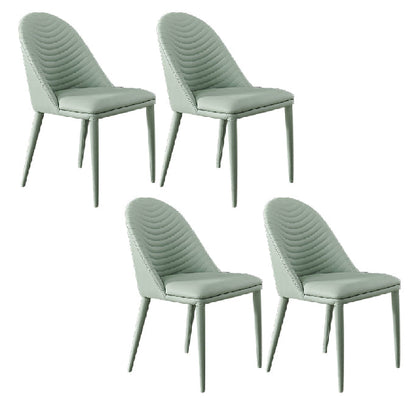Contemporary Style Dining Chairs Armless Dining Chairs with Metal Legs for Kitchen