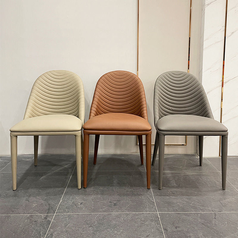 Contemporary Style Dining Chairs Armless Dining Chairs with Metal Legs for Kitchen