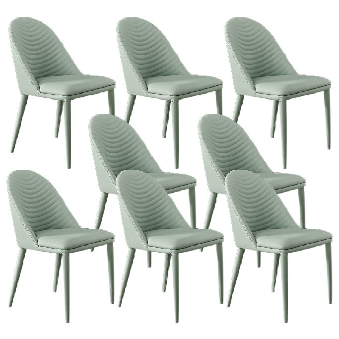Contemporary Style Dining Chairs Armless Dining Chairs with Metal Legs for Kitchen