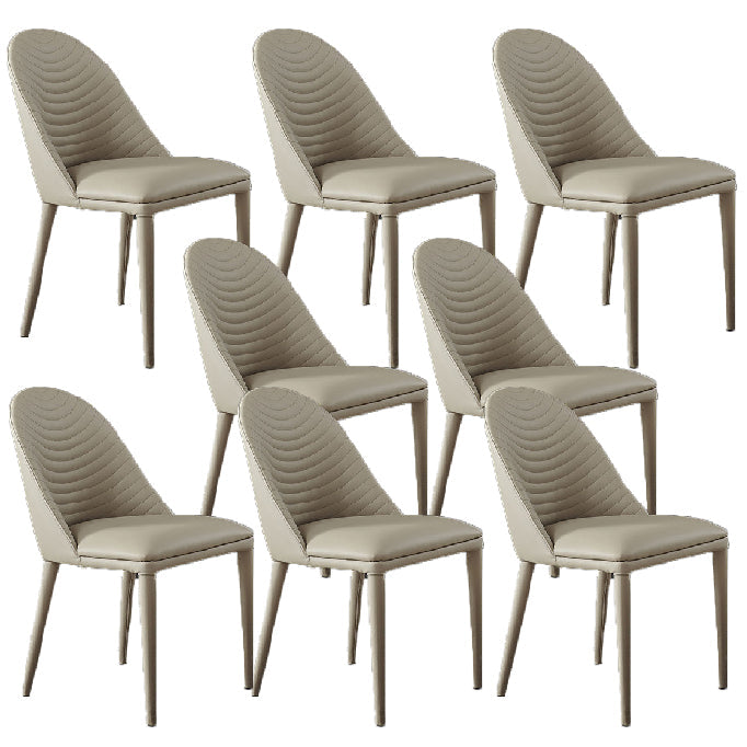 Contemporary Style Dining Chairs Armless Dining Chairs with Metal Legs for Kitchen