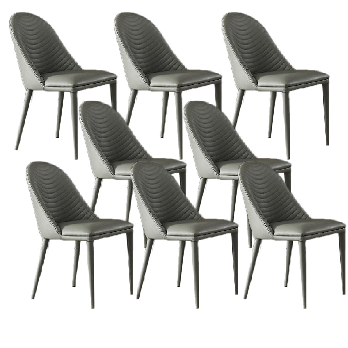 Contemporary Style Dining Chairs Armless Dining Chairs with Metal Legs for Kitchen