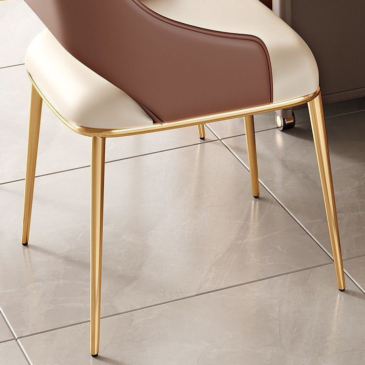 布張りのサイドチェアグラムスタイルオープンバックダイニングアクセントチェア