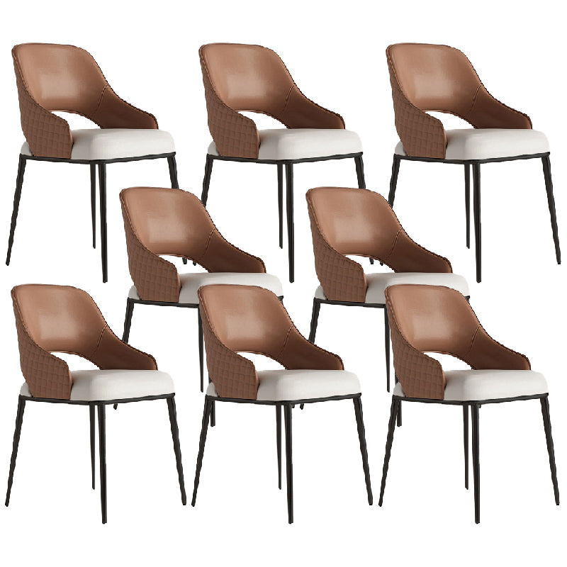 布張りのサイドチェアグラムスタイルオープンバックダイニングアクセントチェア