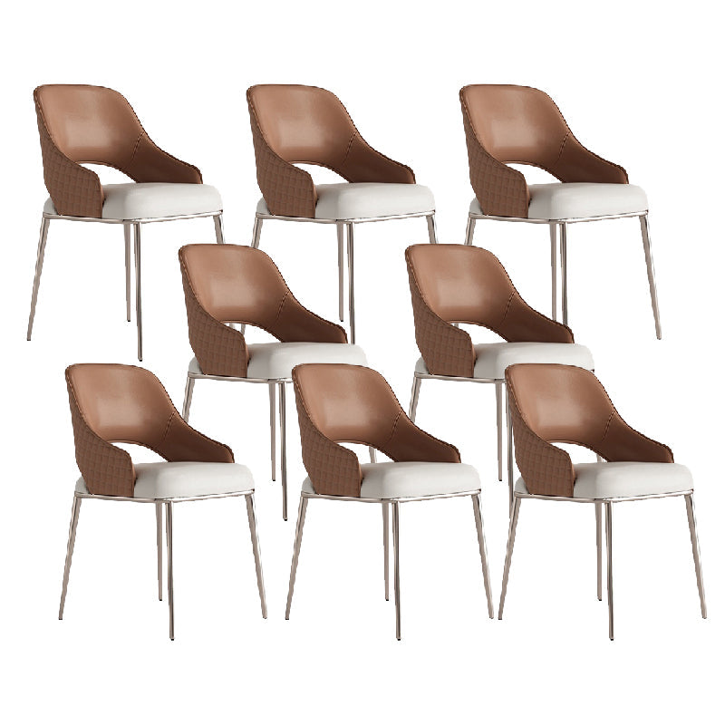 布張りのサイドチェアグラムスタイルオープンバックダイニングアクセントチェア