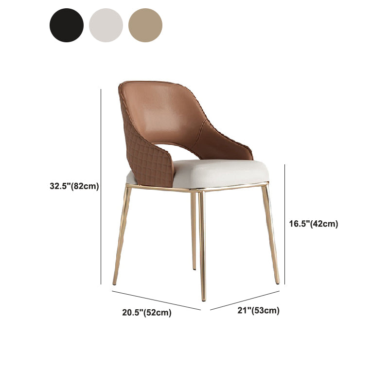布張りのサイドチェアグラムスタイルオープンバックダイニングアクセントチェア