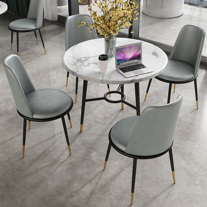 Nordic Dining Chair Armless Dining Chair with Metal Legs for Home Clearhalo 'Dining Chairs' 'Dining Tables & Seating' 'dining_chair' 'furn' 'furn_dining_chair' 'Furniture' 'Kitchen & Dining Furniture' 6021081