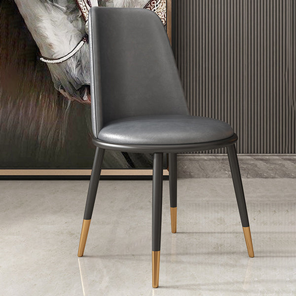 Nordic Dining Chair Armless Dining Chair with Metal Legs for Home Clearhalo 'Dining Chairs' 'Dining Tables & Seating' 'dining_chair' 'furn' 'furn_dining_chair' 'Furniture' 'Kitchen & Dining Furniture' 6021087