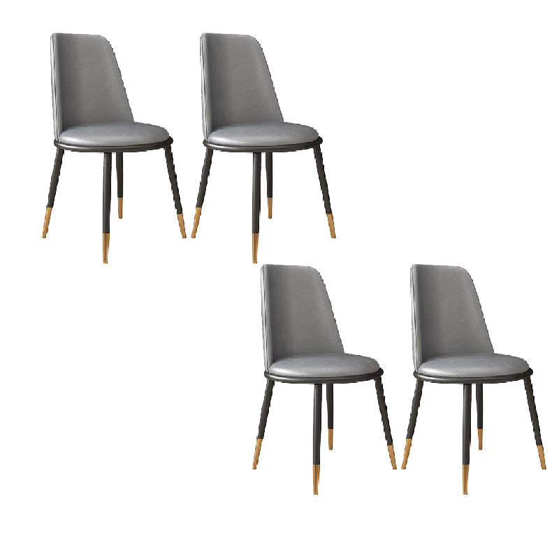 Nordic Dining Chair Armless Dining Chair with Metal Legs for Home Light Gray 4 Piece Set Clearhalo 'Dining Chairs' 'Dining Tables & Seating' 'dining_chair' 'furn' 'furn_dining_chair' 'Furniture' 'Kitchen & Dining Furniture' 6021093