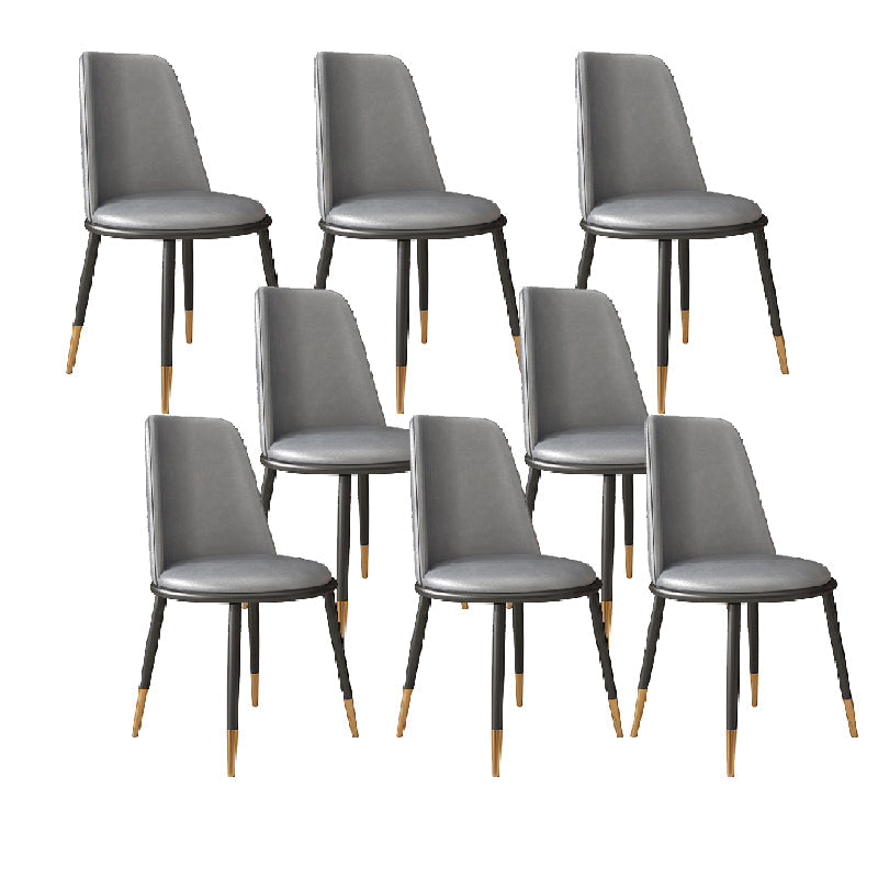 Nordic Dining Chair Armless Dining Chair with Metal Legs for Home Light Gray 8 Piece Set Clearhalo 'Dining Chairs' 'Dining Tables & Seating' 'dining_chair' 'furn' 'furn_dining_chair' 'Furniture' 'Kitchen & Dining Furniture' 6021096