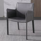 Metal Modern Home Side Chair with Leather Legs Matte Finish Dining Chair for Kitchen
