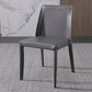 Metal Modern Home Side Chair with Leather Legs Matte Finish Dining Chair for Kitchen
