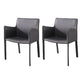 Metal Modern Home Side Chair with Leather Legs Matte Finish Dining Chair for Kitchen