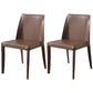 Metal Modern Home Side Chair with Leather Legs Matte Finish Dining Chair for Kitchen