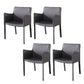 Metal Modern Home Side Chair with Leather Legs Matte Finish Dining Chair for Kitchen