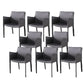 Metal Modern Home Side Chair with Leather Legs Matte Finish Dining Chair for Kitchen