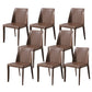 Metal Modern Home Side Chair with Leather Legs Matte Finish Dining Chair for Kitchen