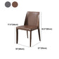 Metal Modern Home Side Chair with Leather Legs Matte Finish Dining Chair for Kitchen