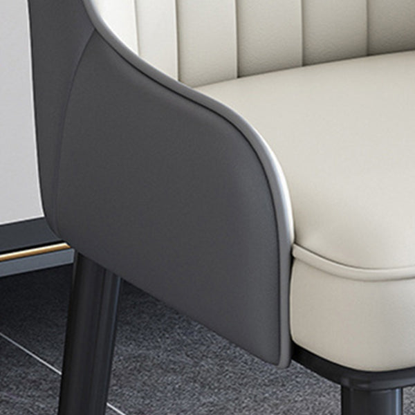 Contemporary Style Dining Chair Arm Dining Chairs with Metal Legs for Kitchen
