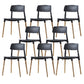 Contemporary Style Dining Chair Armless Dining Chairs with Wooden Legs for Kitchen