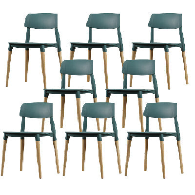 Contemporary Style Dining Chair Armless Dining Chairs with Wooden Legs for Kitchen