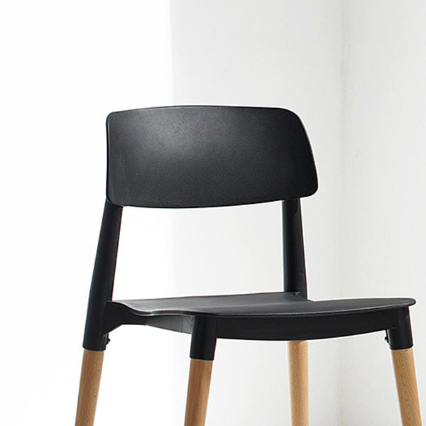 Sillas de comedor de estilo contemporáneo sillas de comedor sin brazos con patas de madera para cocina