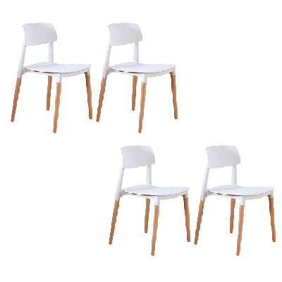 Sillas de comedor de estilo contemporáneo sillas de comedor sin brazos con patas de madera para cocina