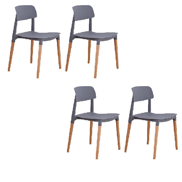 Sillas de comedor de estilo contemporáneo sillas de comedor sin brazos con patas de madera para cocina