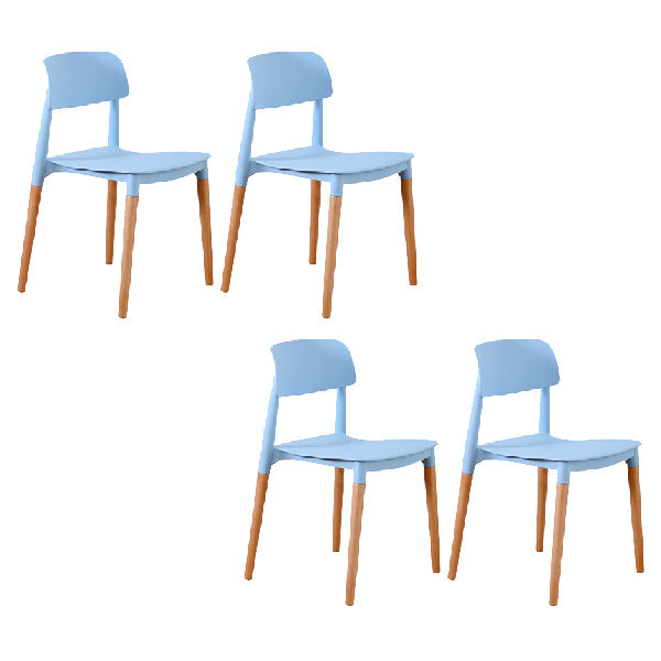 Sillas de comedor de estilo contemporáneo sillas de comedor sin brazos con patas de madera para cocina