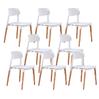 Sillas de comedor de estilo contemporáneo sillas de comedor sin brazos con patas de madera para cocina