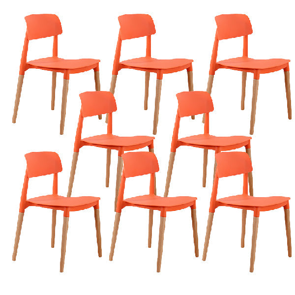 Sillas de comedor de estilo contemporáneo sillas de comedor sin brazos con patas de madera para cocina