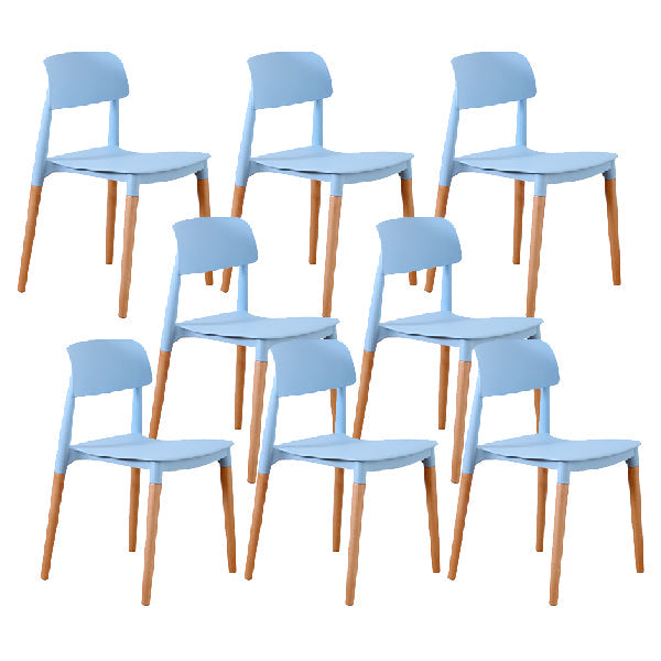 Sillas de comedor de estilo contemporáneo sillas de comedor sin brazos con patas de madera para cocina