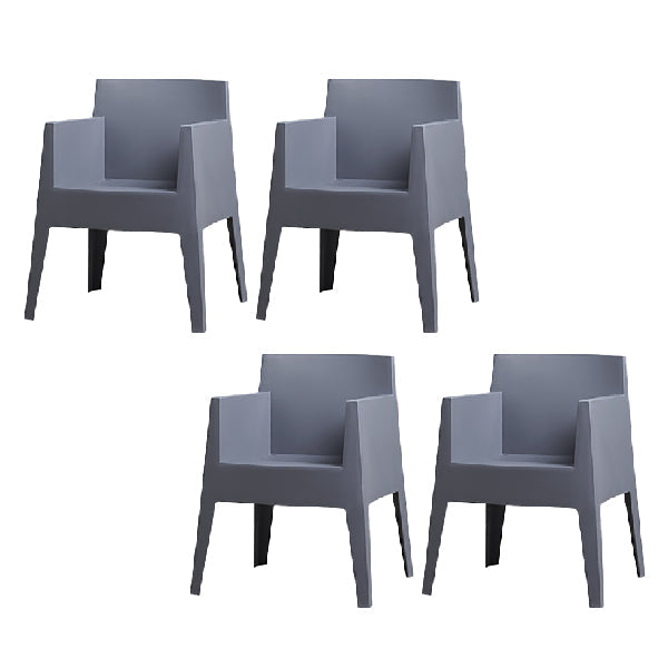 Contemporary Style Dining Chairs Arm Dining Chairs with Plastic Legs for Kitchen Grey 4 Piece Set Clearhalo 'Dining Chairs' 'Dining Tables & Seating' 'dining_chair' 'furn' 'furn_dining_chair' 'Furniture' 'Kitchen & Dining Furniture' 6021245