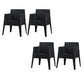 Contemporary Style Dining Chairs Arm Dining Chairs with Plastic Legs for Kitchen Black 4 Piece Set Clearhalo 'Dining Chairs' 'Dining Tables & Seating' 'dining_chair' 'furn' 'furn_dining_chair' 'Furniture' 'Kitchen & Dining Furniture' 6021247