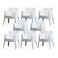 Contemporary Style Dining Chairs Arm Dining Chairs with Plastic Legs for Kitchen White 8 Piece Set Clearhalo 'Dining Chairs' 'Dining Tables & Seating' 'dining_chair' 'furn' 'furn_dining_chair' 'Furniture' 'Kitchen & Dining Furniture' 6021249